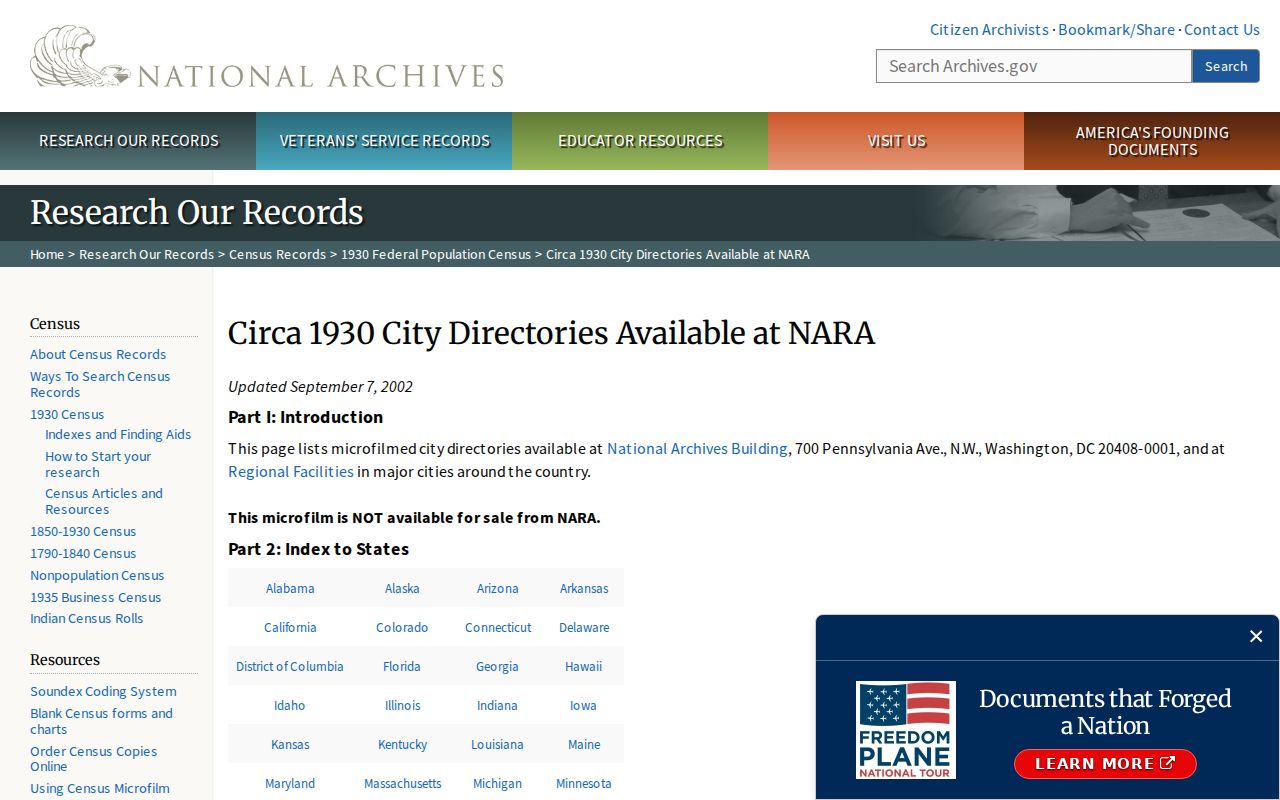Monterey Park city directory research through the National Archives 1930 directory list