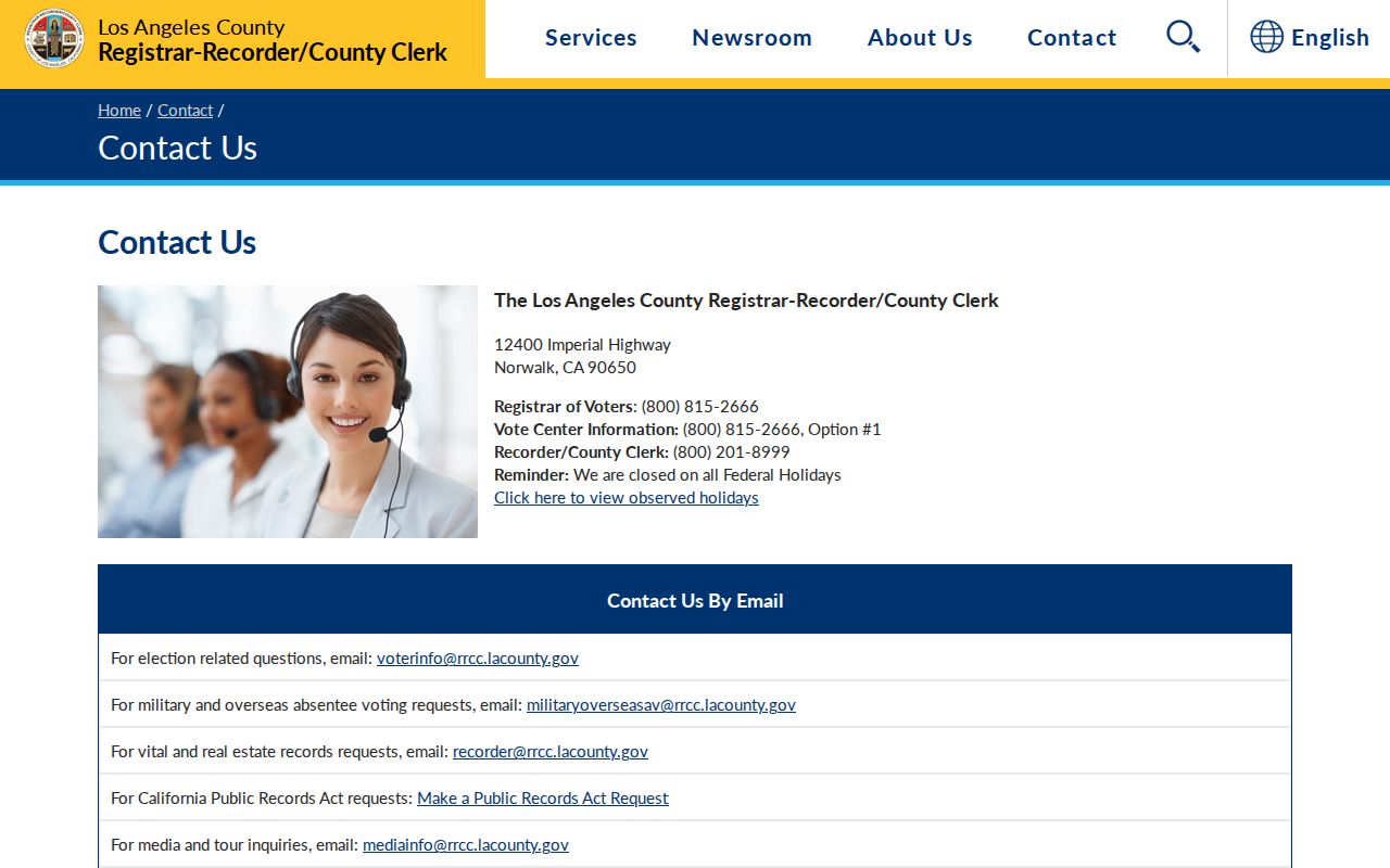 Monterey Park previous residents research through Los Angeles County Recorder contact channels