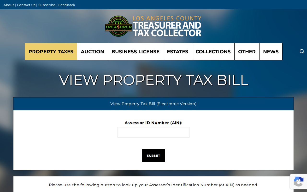 Monterey Park street directory property tax record request